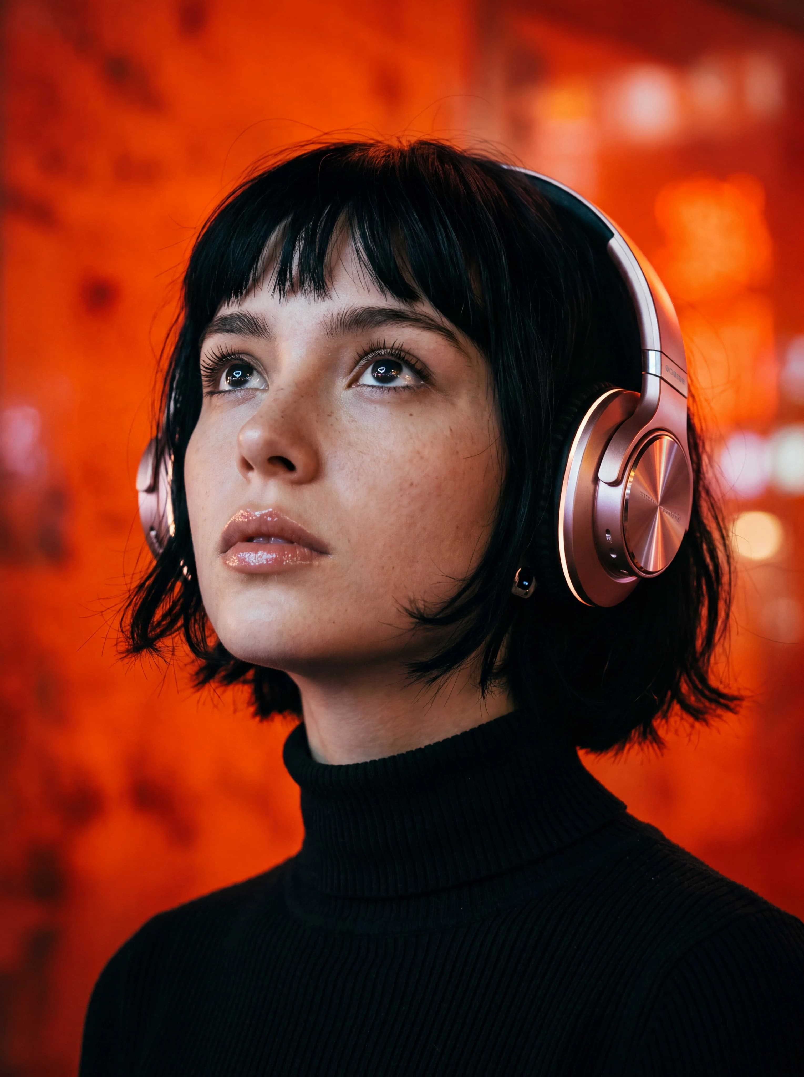 Nano Banana 2 result for the cyberpunk headphone portrait test